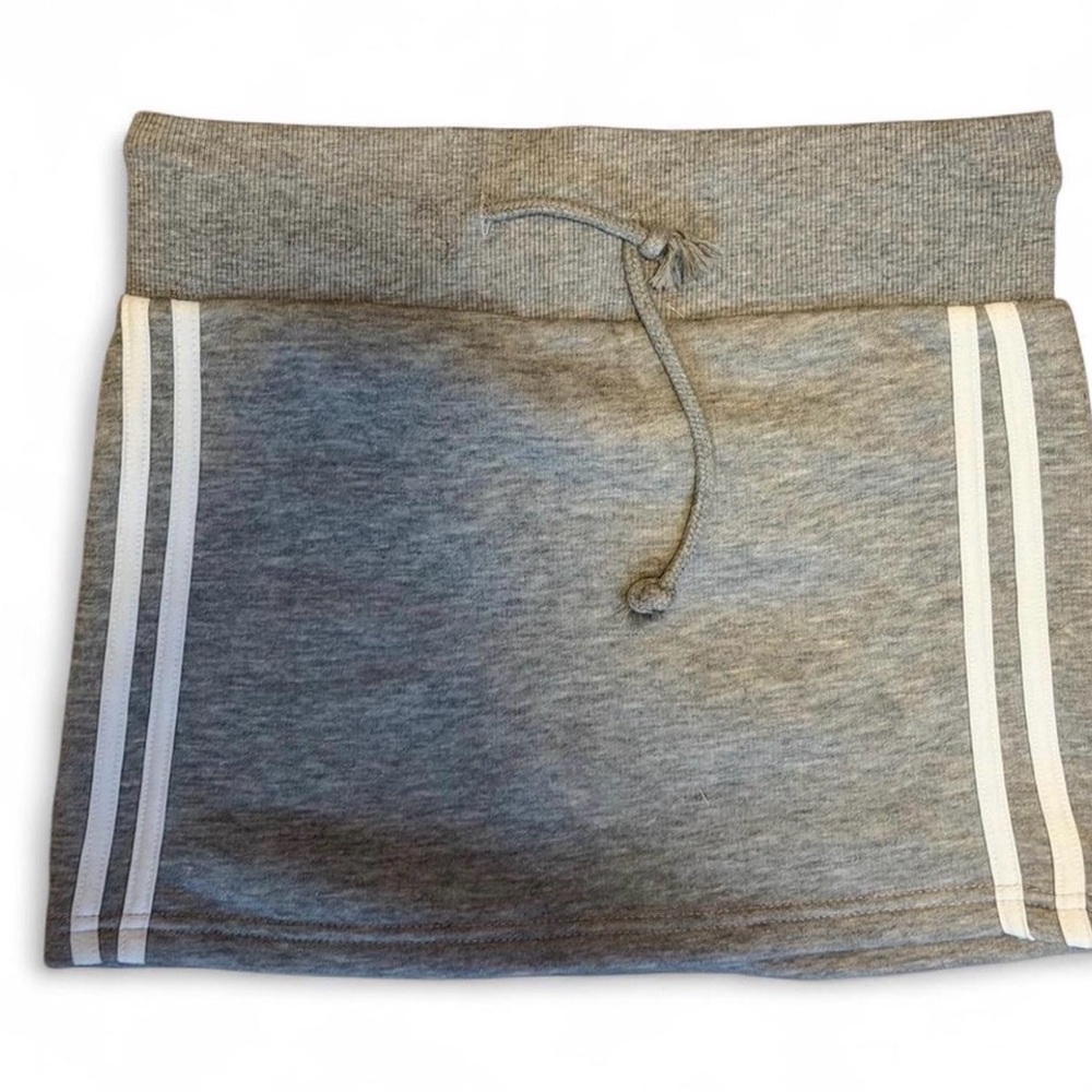 EGO Gray Mini Skirt with White Stripes